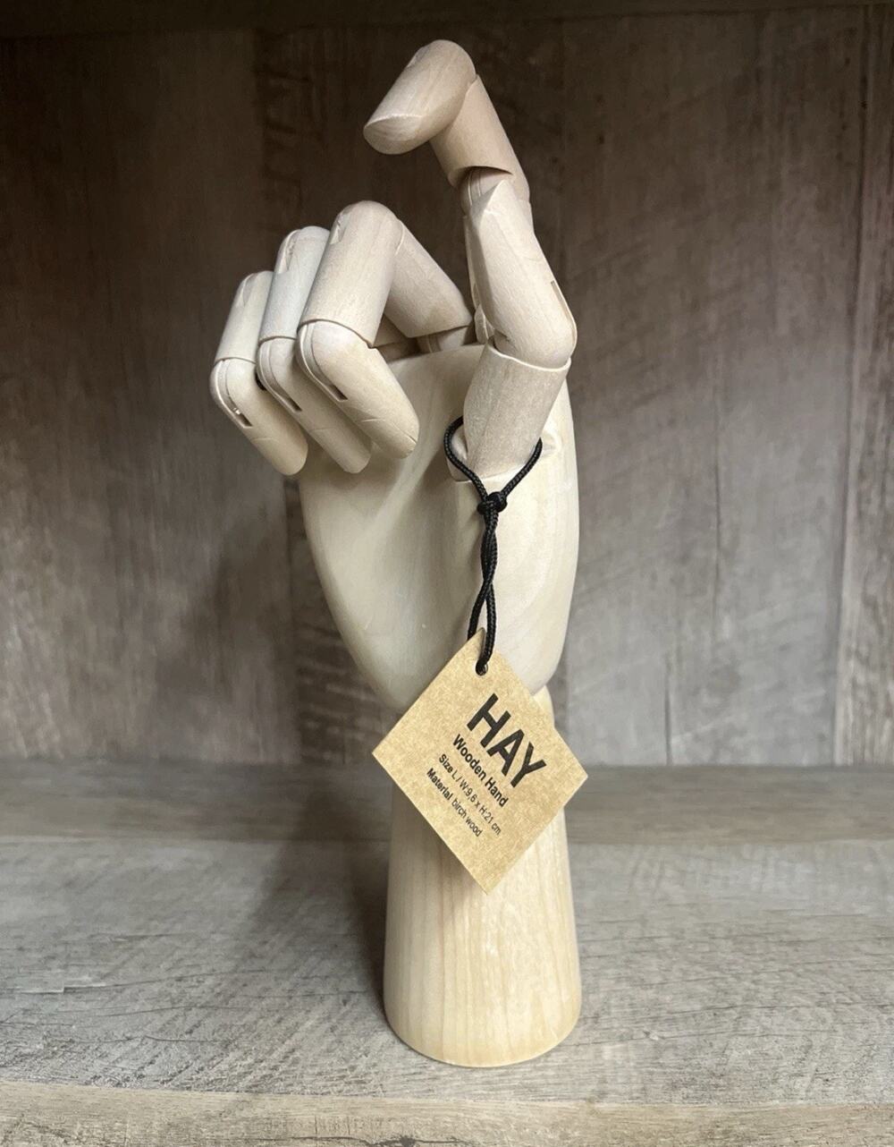 HAY Wooden Hand Poseable Sculpture Birch Wood Art Display Modern Decor NEW